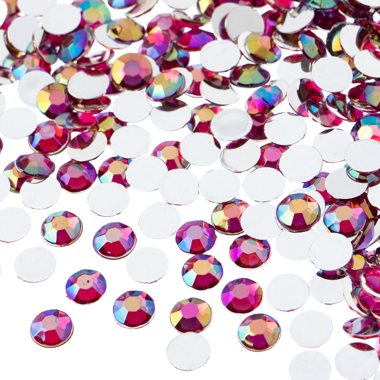 John Bead 6mm (SS28) Round Acrylic Flat Back Rhinestones, 1000pcs